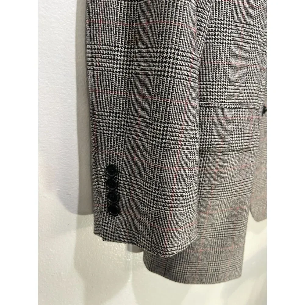 Brooks Brothers Loro Piana wool sport coat Italy blazer business plaid men 44R